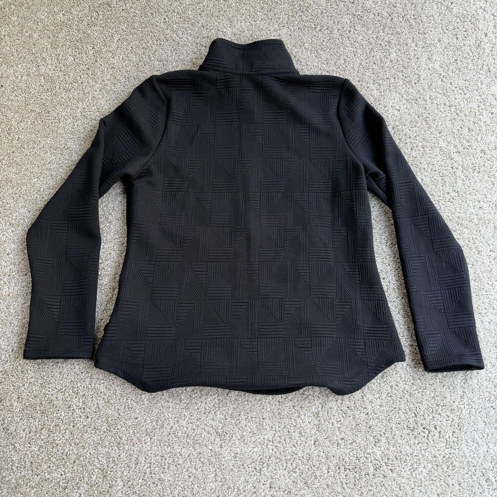 Skechers Jacket Womens Medium Black Full Zip Knit Geometric Stretch Activewear - Picture 6 of 11